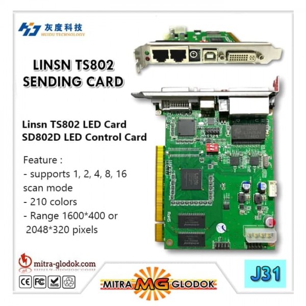 LINSN-TS802 Videotron & Running Text Controller Card | Sending Card
