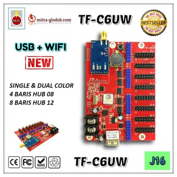TF-C6UW Running Text Controller Card | Single & Dual Color