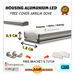Housing Alumunium Aluminium LED Strip / Rigid / Bar | Type A - Cover Dove - 1 Meter