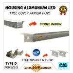 Housing Alumunium Aluminium LED Strip / Rigid / Bar | Type D - Inbow  Cover Dove - 1 Meter